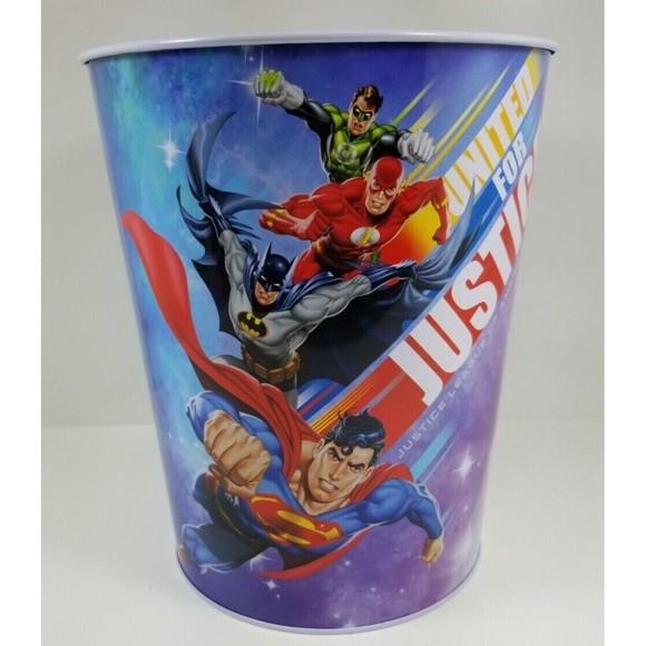 Justice League Of America New Trash Can Bucket from The Tin Company 4 characters - Picture 1 of 8